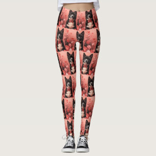 Legging American Akita com Rosas - Dia de os namorados