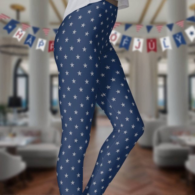 Legging Americana Star Spangled Silver Stars On Navy 2 (Criador carregado)