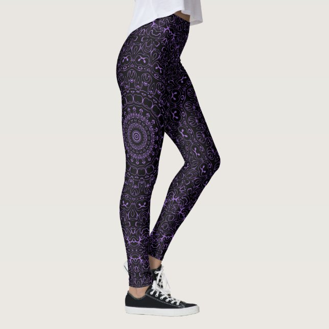 Legging Ametist Purple Mandala com Simetria Itrícia (Direita)