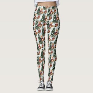 Legging Amigos Fofos da Floresta de Inverno – Animais de F