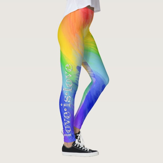 Legging Amor com Tipografia LGBT Aquarela Arco-Íris (Direita)