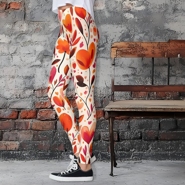 Legging Amor em Flor: Dia dos Namorados (Heartfelt Blooms Valentine's Day Leggings)
