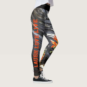 Legging Amor floral do riso do pincel indiano vivo