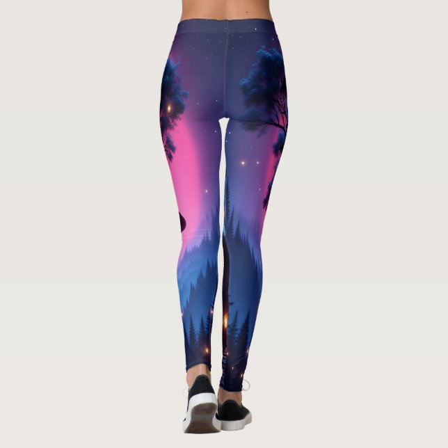 Legging Amor Luminoso: "Noites Neon e Sonhos Sem Fim" (Verso)