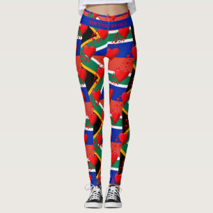 Legging AMOR OS Corações Vermelhos da ÁFRICA DO SUL COR