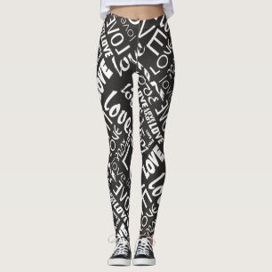 Legging Amor preto e branco