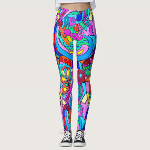 Legging amor psicadélico groovy colorido