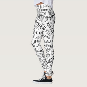 Legging AMOR - Vários Idiomas - Personalizável Internaci