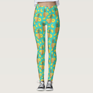 Legging Ananás De Cor Turquesa