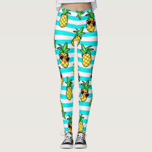 Legging Ananases Tropicais: Padrão de óculos Solares Retro