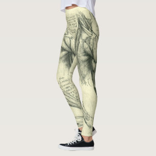 Legging Anatomia do Braço e Ombro de Leonardo da Vinci