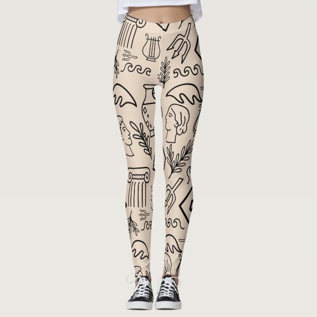 Legging Ancient Greece Line Art Pattern (Frente)