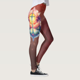 Legging Âncora solar num paraíso tropical.
