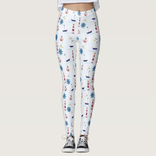 Legging Âncoras e caneleiras oceânicos náuticas dos far
