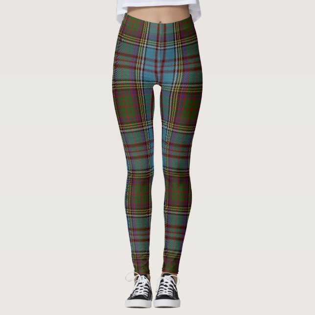Legging Anderson Clan Tartan - Padrão de Xadrez Escocês (Frente)