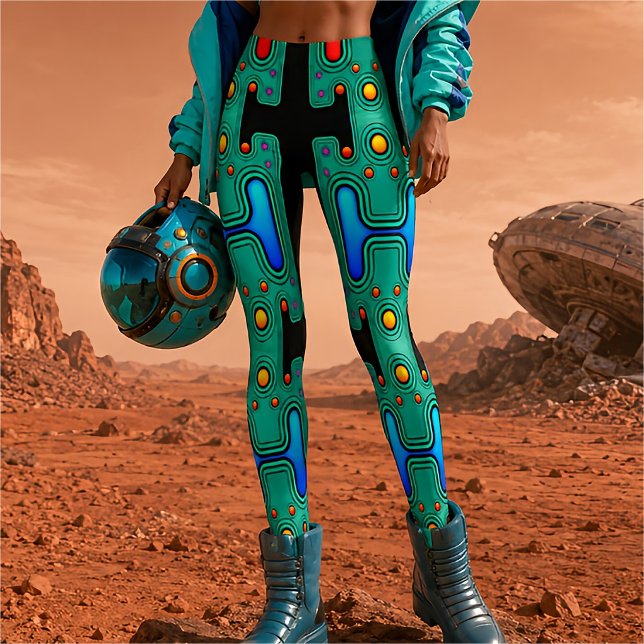 Legging Android Mecânico Colorido Robô Futurista (Criador carregado)