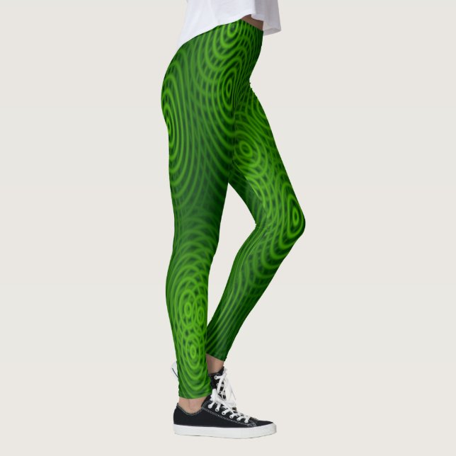 Legging Anéis de água moles - preto verde (Direita)