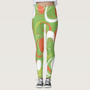 Legging Anéis de Saturno Laranja e Verde
