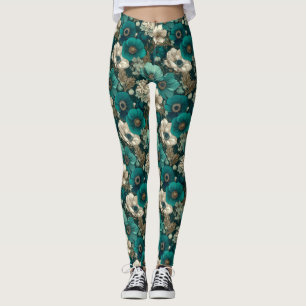 Legging Anêmonas Flor Fitness Moda Anêmonas Pétala