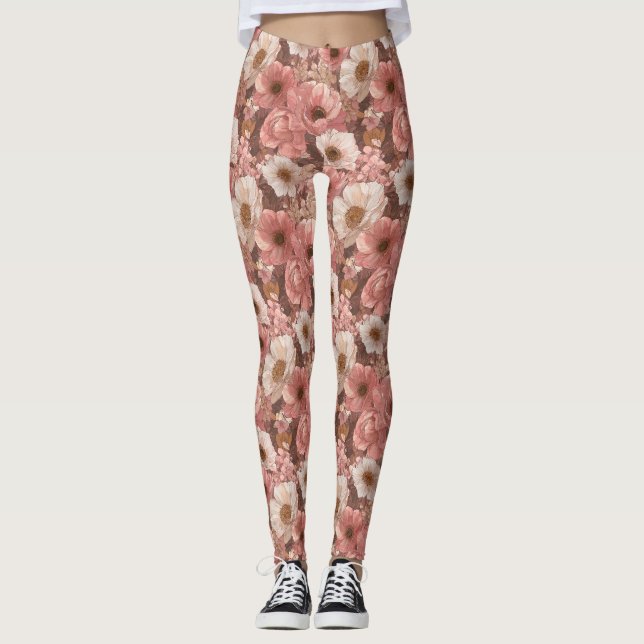 Legging Anêmonas Flor Fitness Moda Anêmonas Pétala (Frente)