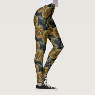Legging Anêmonas Flor Roupas de Ginástica Anêmonas Charme