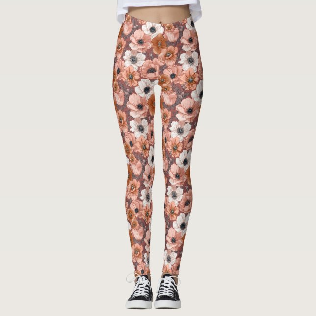 Legging Anêmonas flores Exercício Anêmonas Charme Melhor P (Frente)