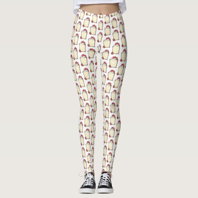 Legging Angel Comida Angelfood Cake Slice Strawberry Desse (Frente)