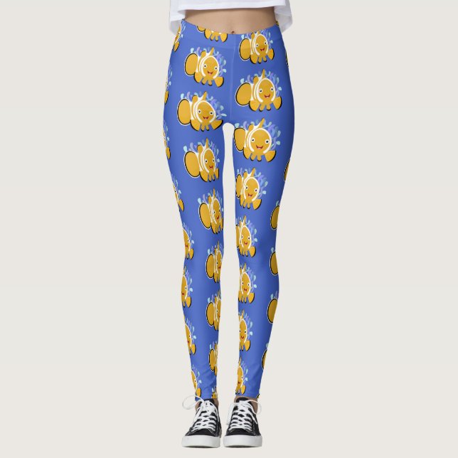 Legging Animação de marisco feliz e bonito (Frente)
