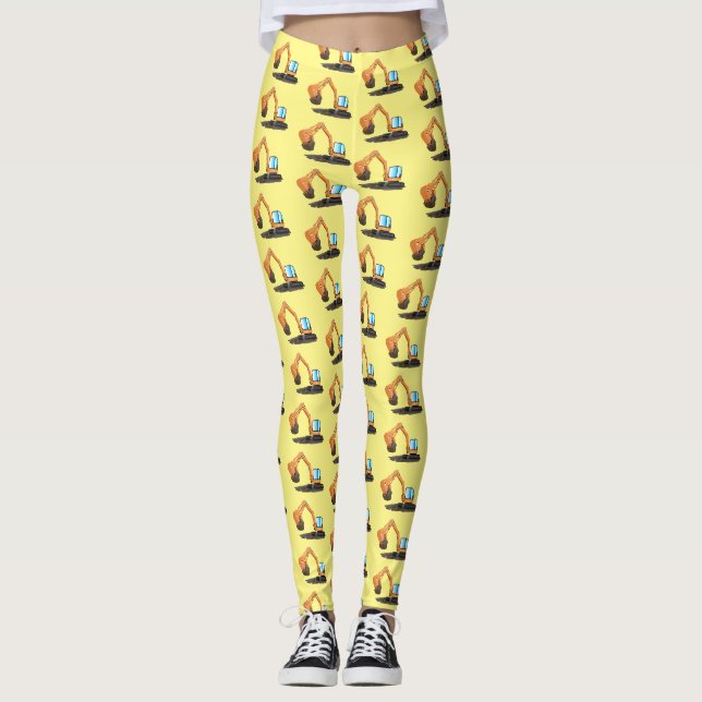 Legging Animador de escavação laranja-branca (Frente)