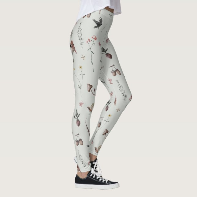 Legging Animais da Floresta, Frutas da Floresta, Flores no (Direita)
