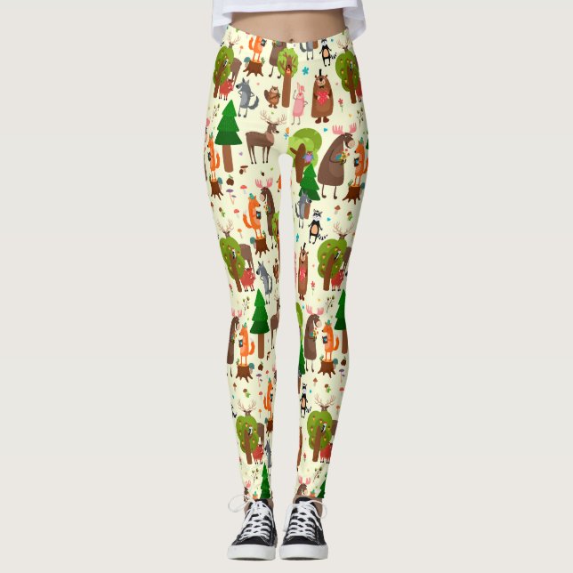 Legging Animais Florestais Adoráveis (Frente)