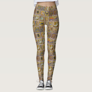 LEGGING ANIMAIS MÉDIOS BESTIÁRIOS, FANTÁSTICOS, AZUL VE