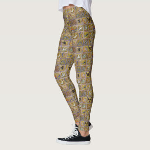LEGGING ANIMAIS MÉDIOS BESTIÁRIOS, FANTÁSTICOS, AZUL VE