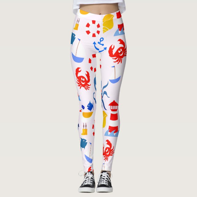 Legging Animais Rebeldes do Oceano Azul (Frente)