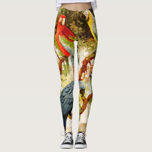 Legging Animais selvagens dos pássaros do Macaw do