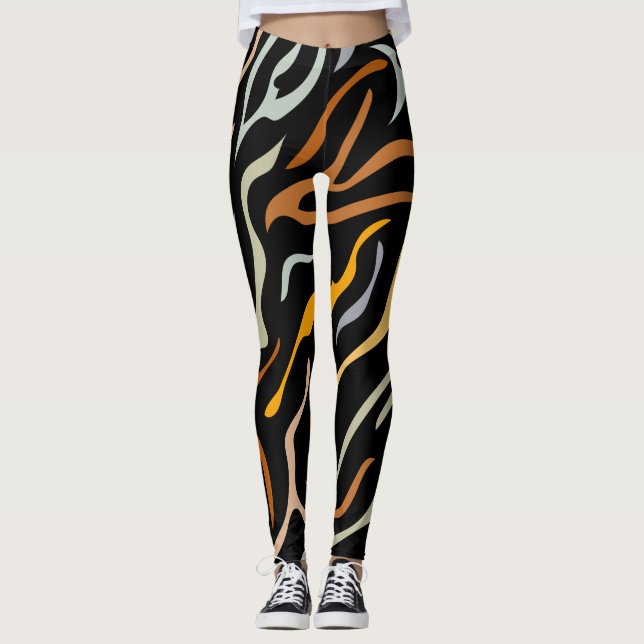 Legging Animal com padrão de cor do Tiger (Frente)