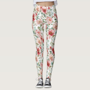 Legging Aniversário Floral Rosa Vermelho