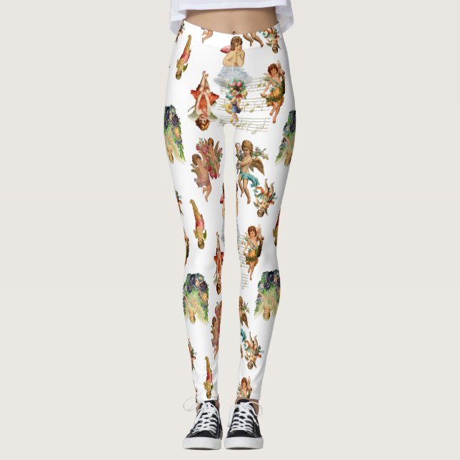 Legging anjo cherub antigo vitoriano celestial (Frente)