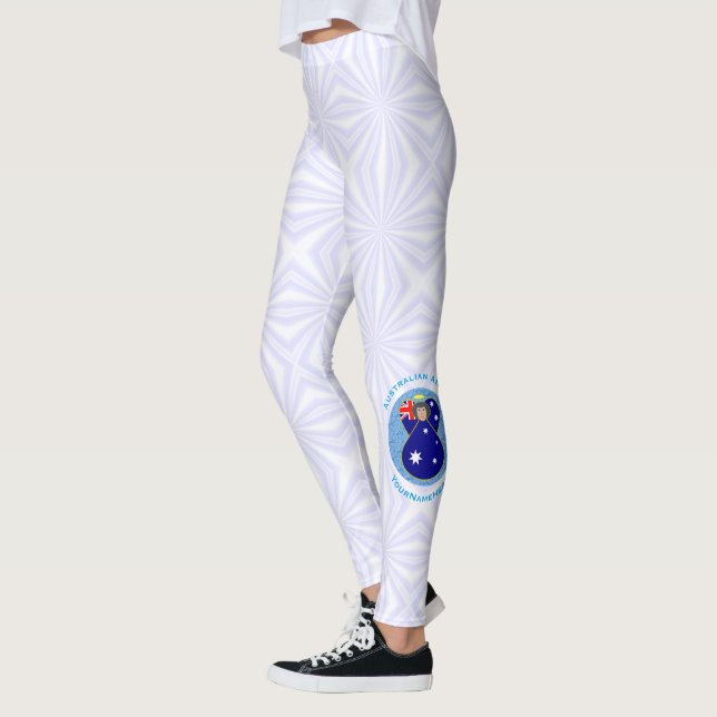 Legging Anjo da Bandeira Australiana em Círculo Azul sobre (Esquerda)