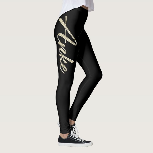 Legging Anke white gold Handwriting Hose (Direita)