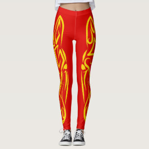 Legging Ano Novo Lunar Chinês do Cavalo 2026 4724 Fogo