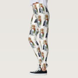 Legging Antigo Natal para Sheepdog Inglês