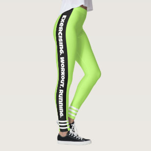 Legging Apanhando o néon verde brilhante Exercício Workout