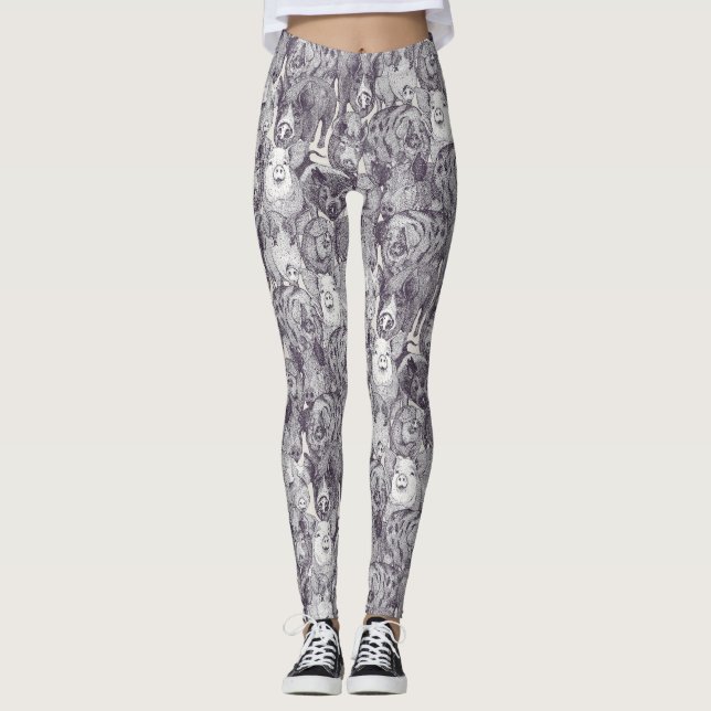 Legging apenas porcos amora forte branco (Frente)
