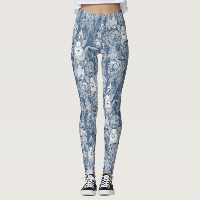 Legging apenas porcos denim cobalto (Frente)