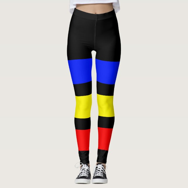 Legging APENAS STRIPES - azul real, amarelo-limão, vermelh (Frente)