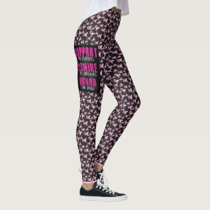Legging Apoio ao cancer de mama Preto Legge SEU NOME