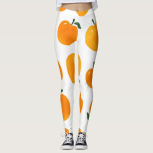 Legging Apricots Watercolor White Background Vintage