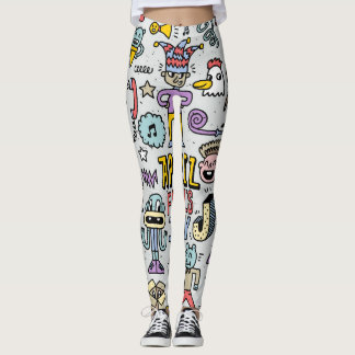 Legging April Fools: Conjunto Colorido de Dótulos.