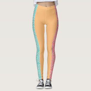 Legging Aqua Amarelo Rosa e Branco Maze Lama Africana